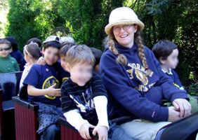 Riding the train at the zoo