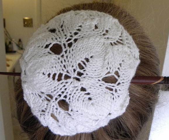 doily on head