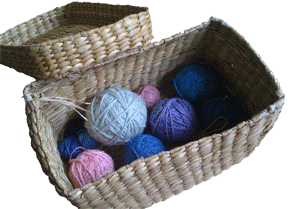 basket full of yarn